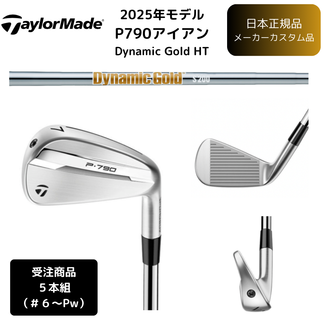 【受注商品】2025最新 テーラーメイド P790 アイアン 6番~Pw 5本セット Dynamic Gold スチールシャフト 日本正規品