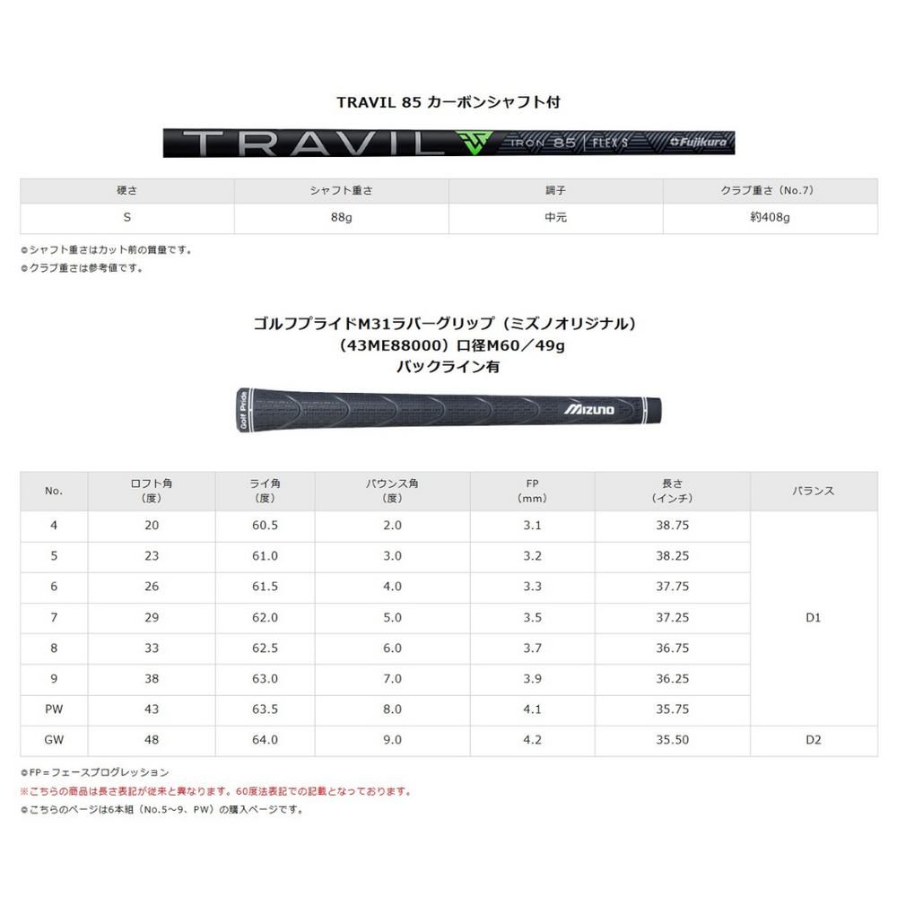 
                  
                    【受注商品】最新2025 MIZUNO ミズノプロ Mizuno Pro M-15 アイアンセット６本組 5-Pw TRAVIL 85 カーボンシャフト Flex-S 日本正規品
                  
                