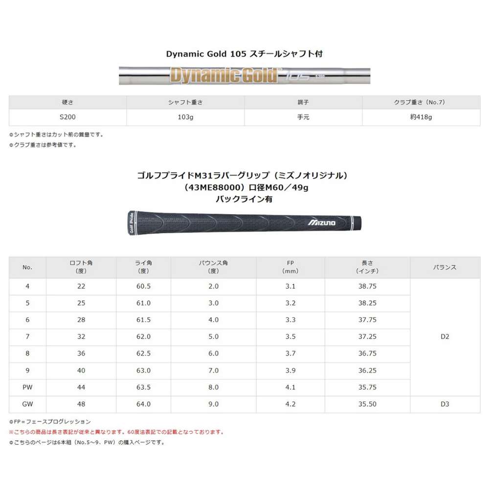
                  
                    【受注商品】最新2025 MIZUNO ミズノプロ Mizuno Pro M-13 アイアンセット６本組 5-Pw Dynamic Gold 105 スチールシャフト Flex-S200 日本正規品
                  
                