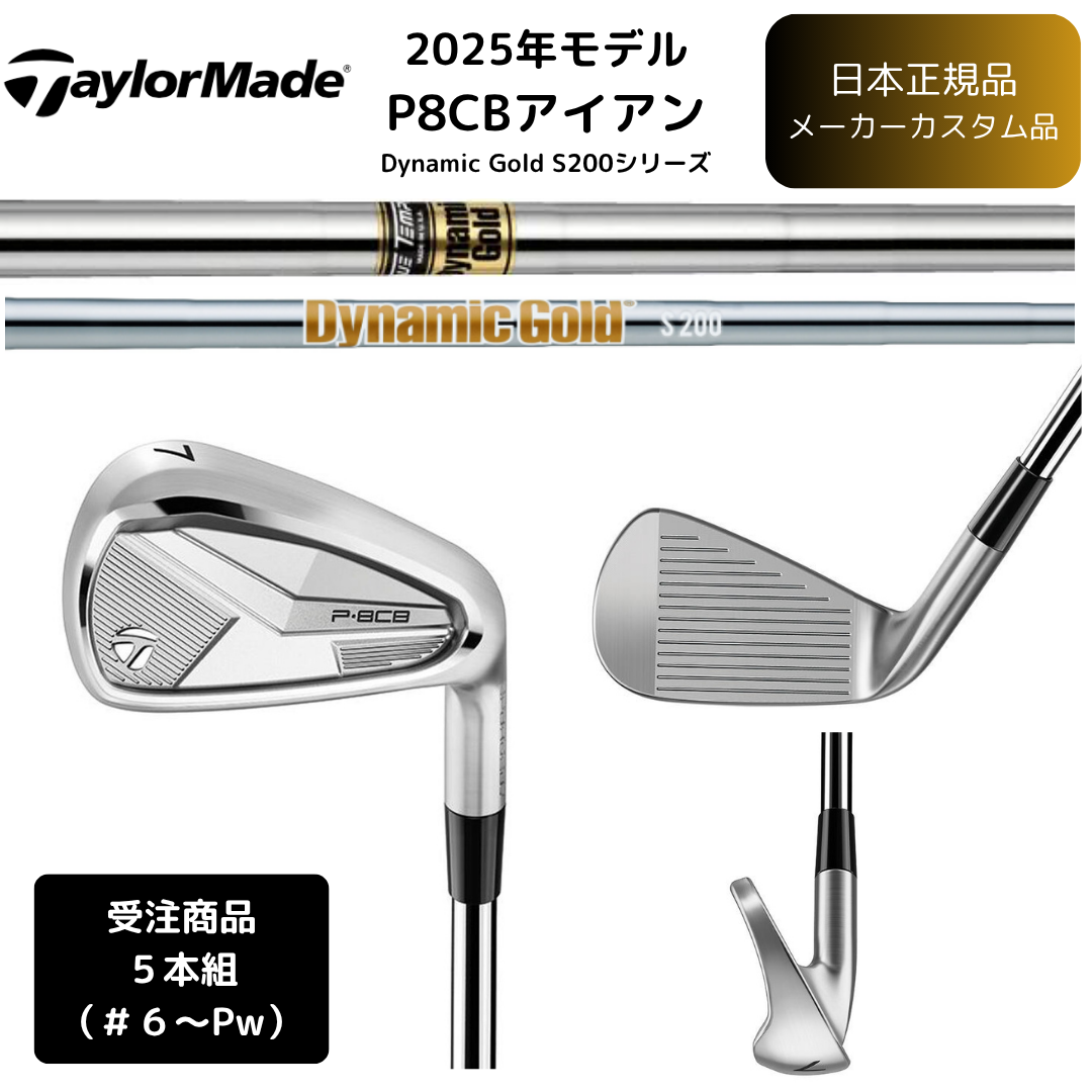 【受注商品】2025最新 テーラーメイド P8CB アイアン 6番~Pw 5本セット Dynamic Gold スチールシャフト 日本正規品