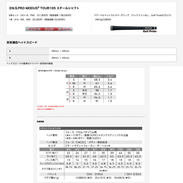 
                  
                    最新2025 スリクソン SRIXON ZXi5 アイアン 5番~Pw 6本セット N.S.MODUS105スチールシャフト Flex-S 日本正規品 ダンロップ
                  
                