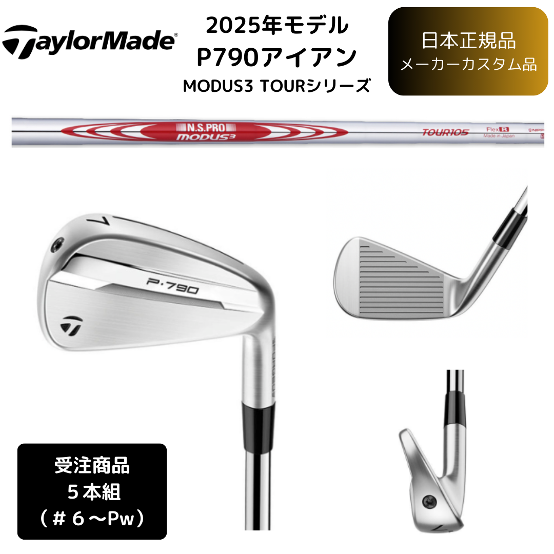 【受注商品】2025最新 テーラーメイド P790 アイアン 6番~Pw 5本セット N.S.PRO MODUS3 TOUR 各種 スチールシャフト 日本正規品